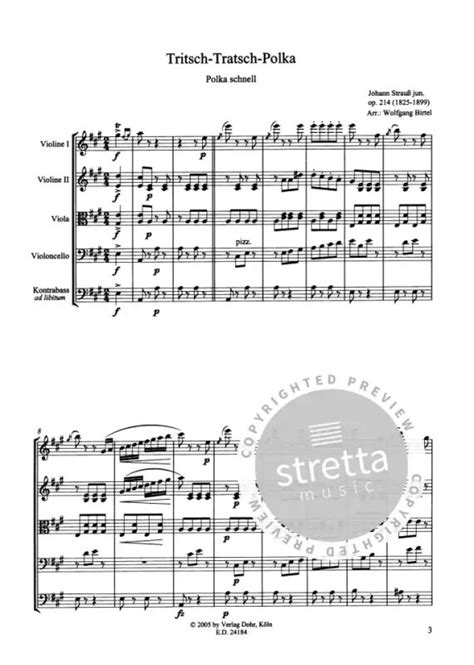 Tritsch-Tratsch-Polka Op. 214 -Polka Schnell- (für Streichquartett)